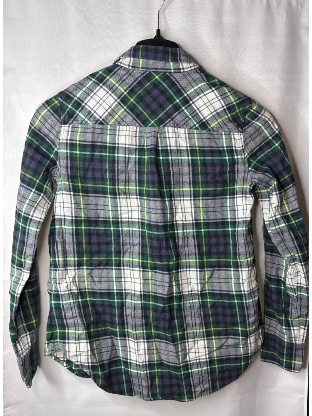 Womens J.Crew Ridge Plaid Flannel Boyfriend Shirt Top Size 2 Button Front Cotton - Picture 2 of 4